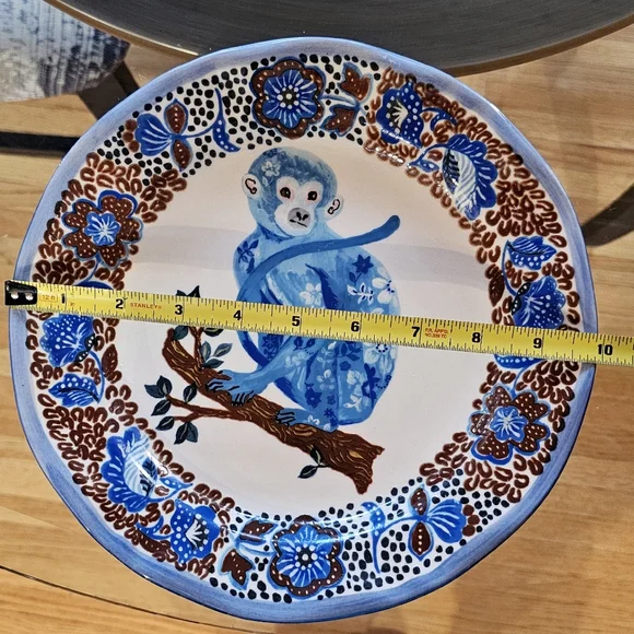 Nathalie Lete X Anthropologie Francophile Coll Plate Blue Monkey